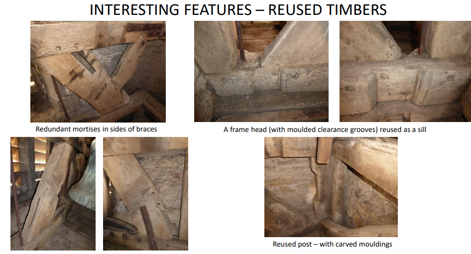 Slide 13 - Interesting Features - Reused Timbers