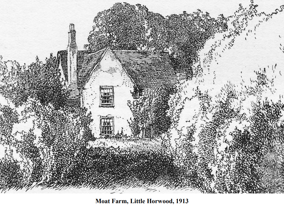 Slide 5 - Drawing of Moat Farm, Little Horwood, 1913